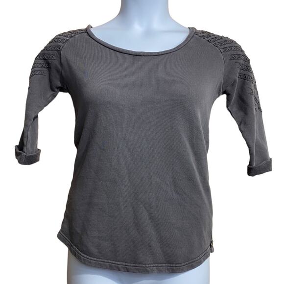 Maison Scotch Nomade from Scotch & Soda gray embroidered eyelet top XS - Picture 1 of 9